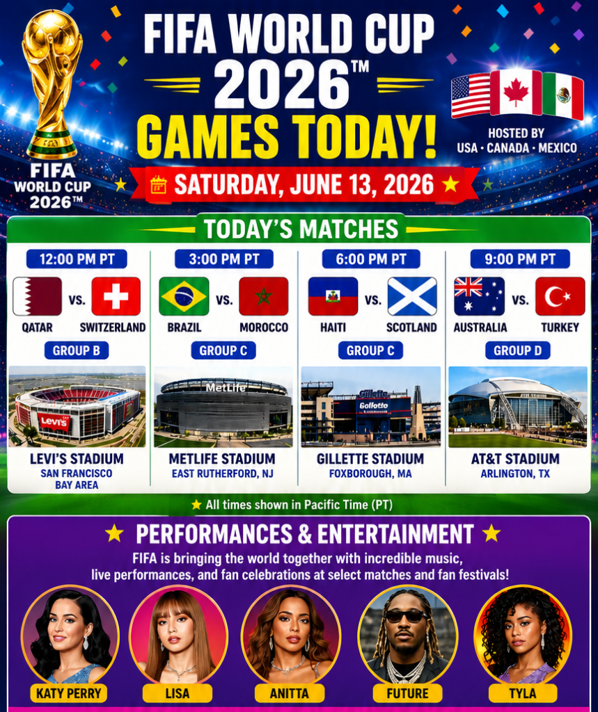 FIFA World Cup 2026 event Saturday June 13, 2026 let’s Talk Los Angeles